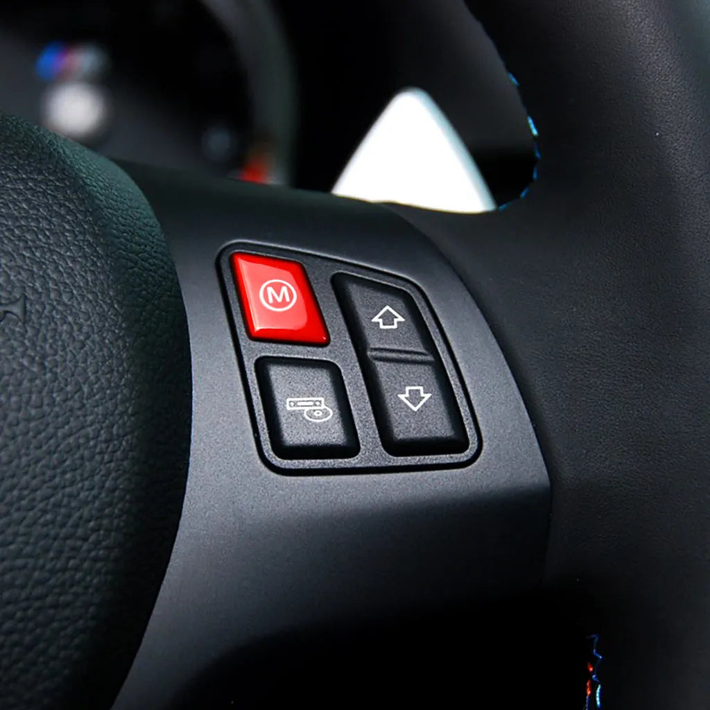 RRX-BMW-058 ABS steering wheel M1 M2 mode buttons for BMW F30 and F34 models in red and blue colour options
