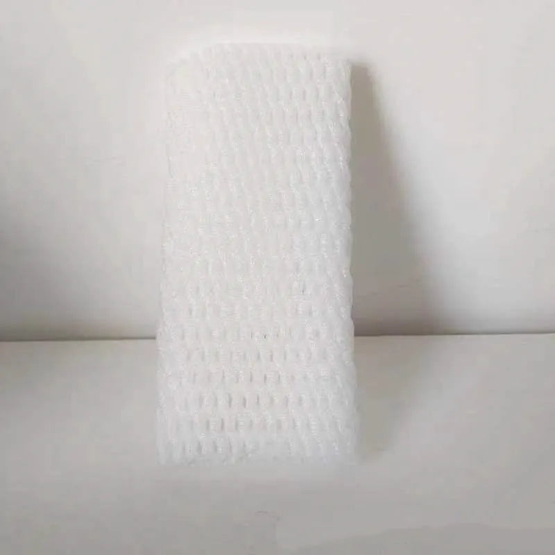 White foam shockproof protective net case showing net construction with size options from 6x5cm to 18x7cm