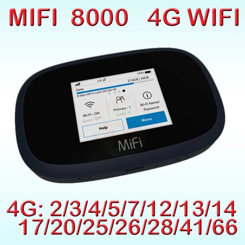 Black portable 4G WiFi router with compact design for wireless internet connectivity