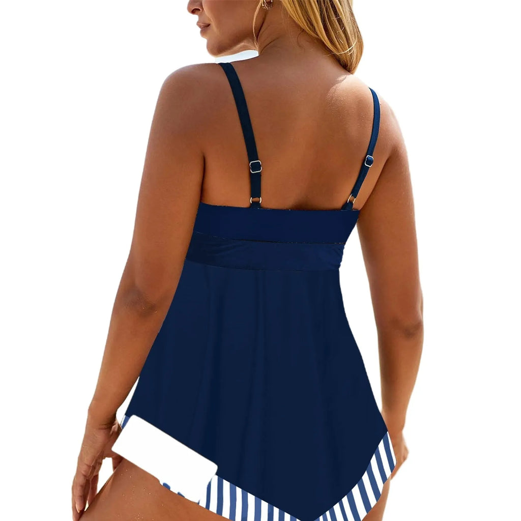 Plus size two-piece swimsuit bikini set with quick-dry fabric in multiple colour options