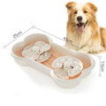 Large green slow feeder dog bowl with three-tier puzzle design for dry and wet food