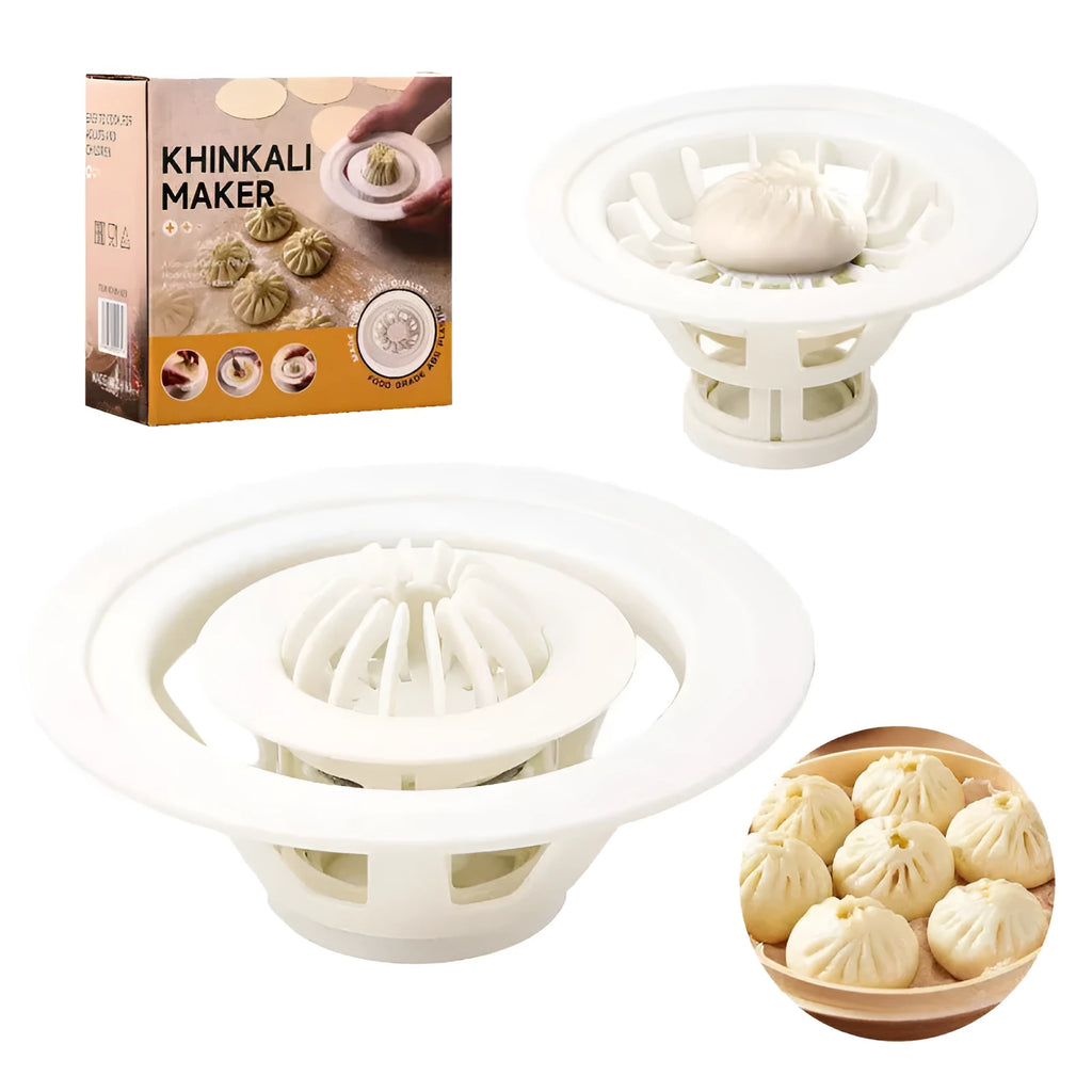 Jinkali set of four black kitchen moulds for shaping baozi, dumplings, and shaomai.