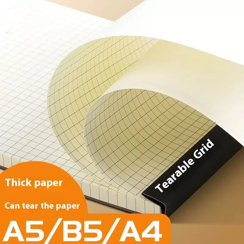 A4 A5 B5 writing pad notebook with tearable pages in blank, grid, and horizontal line styles