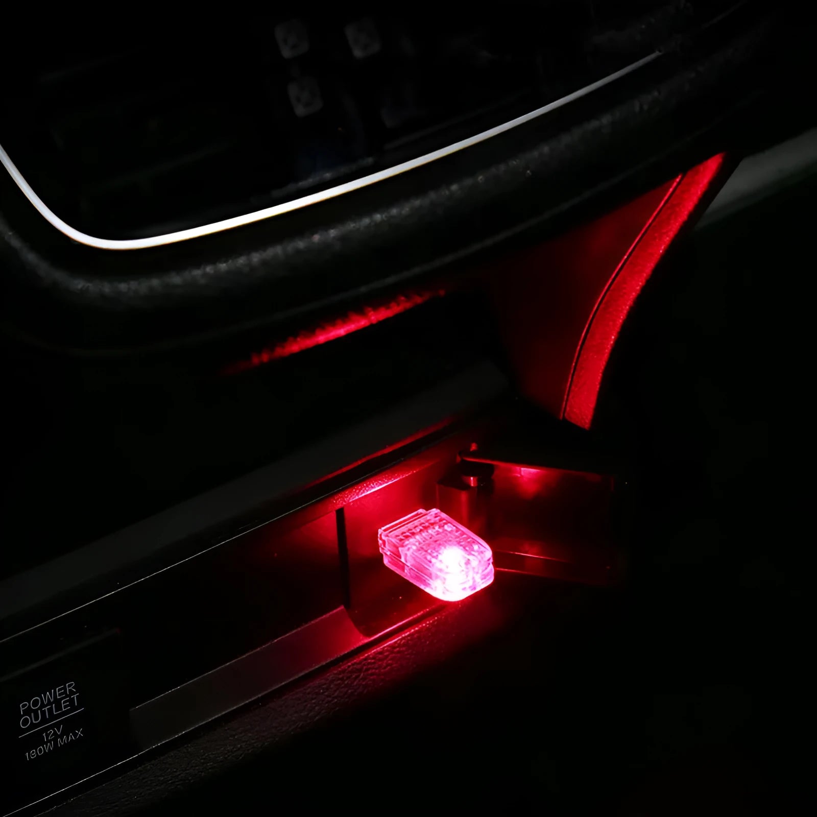 Car USB atmosphere light with touch controls and voice command RGB lighting functionality