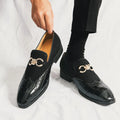 Men's pointed toe casual shoes in artificial PU leather with rubber sole, Korean style design