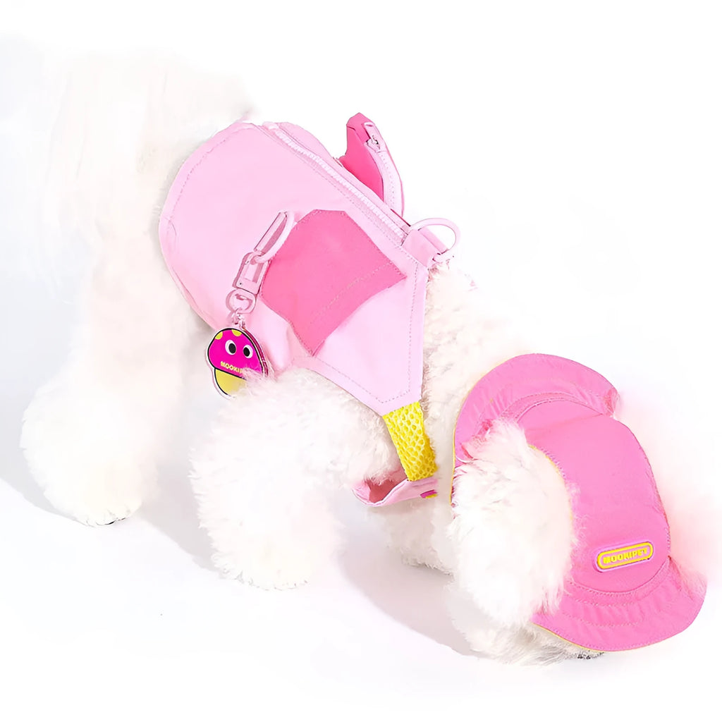 Pink polyester dog vest with traction design for Bichon, Teddy, and Schnauzer breeds
