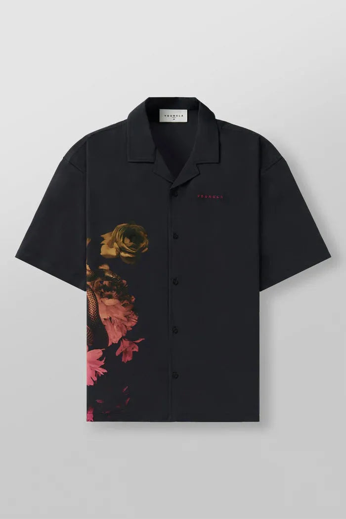 Men's printed loose-fit short sleeve top with flower pattern in multiple colour options