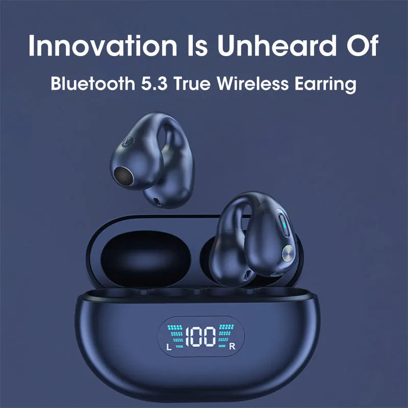 Bone conduction Bluetooth headset clip in ear clip design with bilateral stereo sound