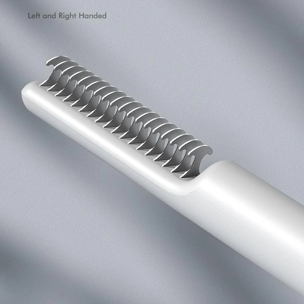Stainless steel dematting comb for pet grooming with ergonomic handle in pink or white
