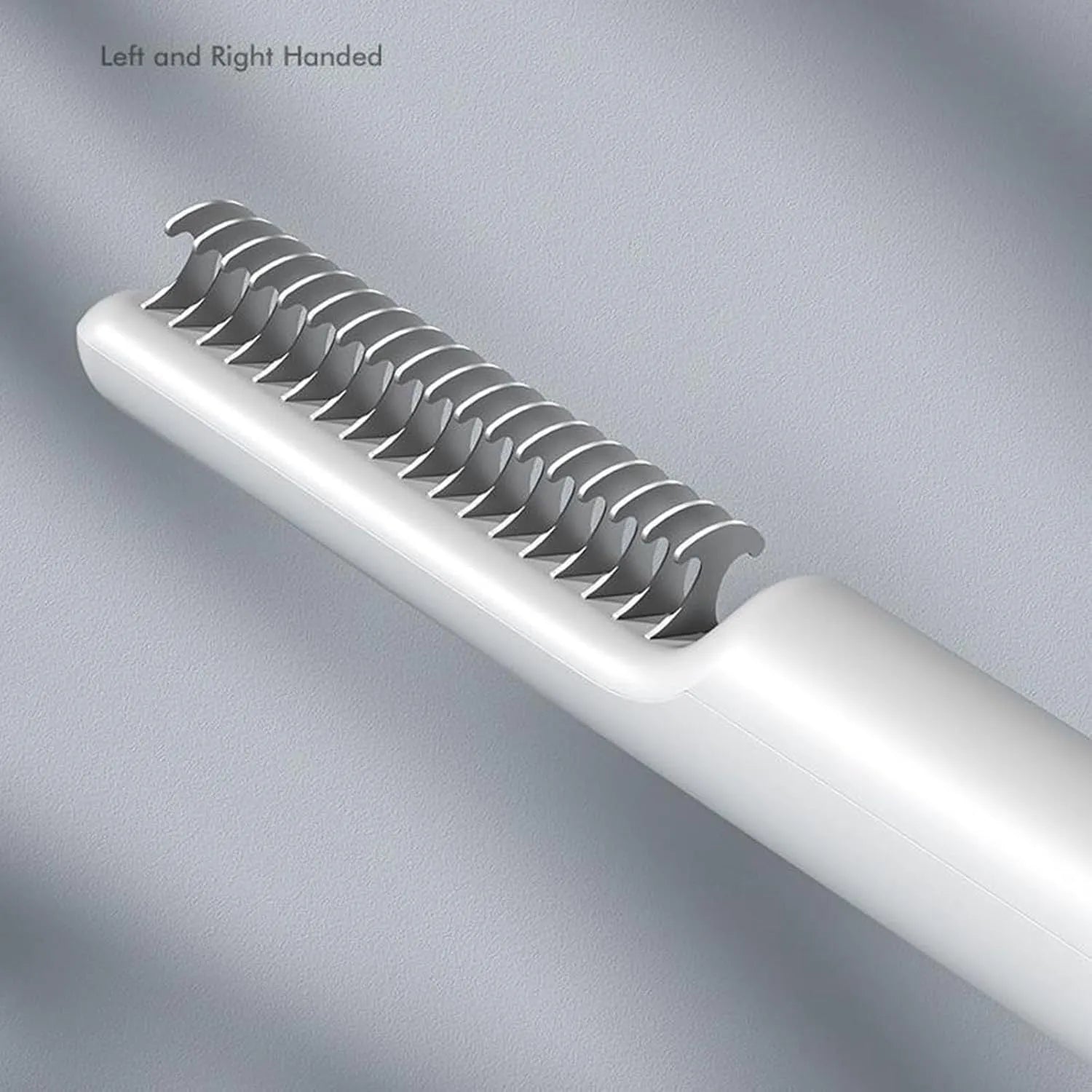 Stainless steel dematting comb for pet grooming with ergonomic handle in pink or white