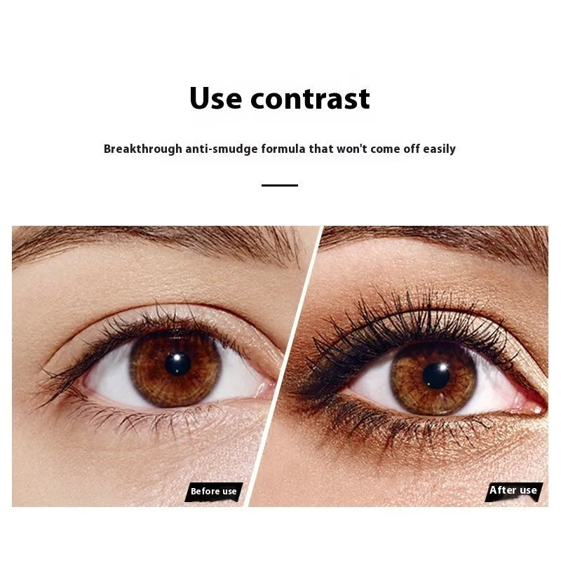 4D waterproof black mascara for long thick curling lashes with smudge-resistant formula