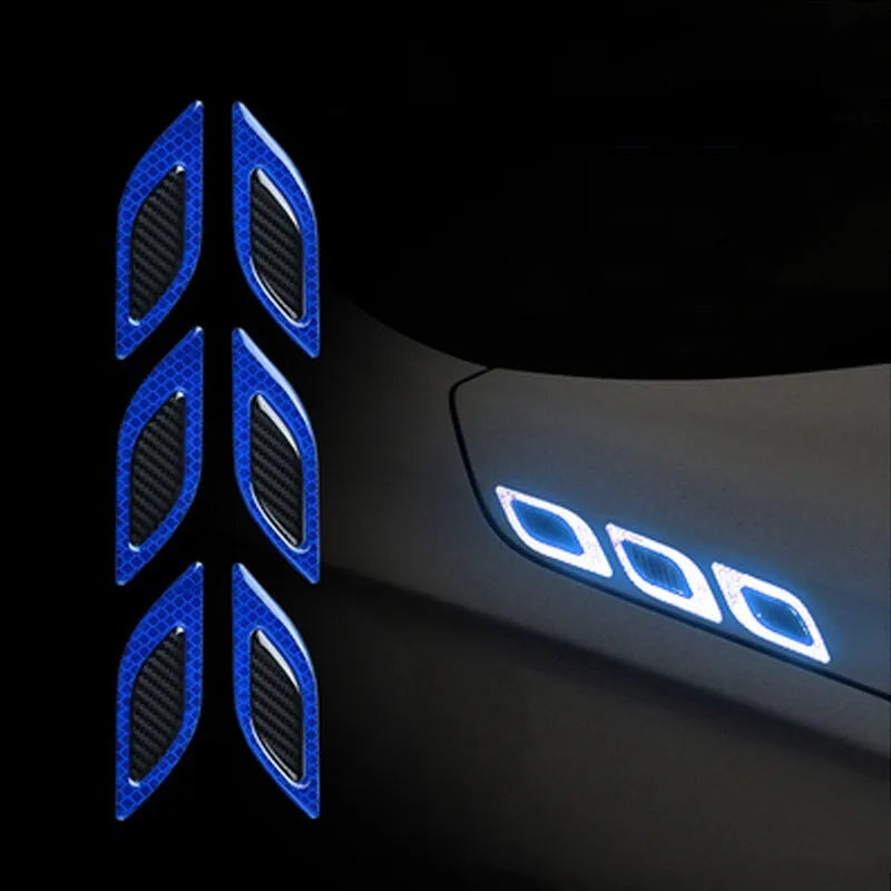 Blue reflective resin bumper strips for car wheel protection with universal fit design