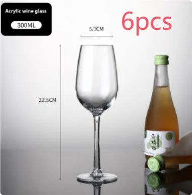 Clear acrylic wine bottle tumbler for party catering, available in 300ml and 550ml sizes.