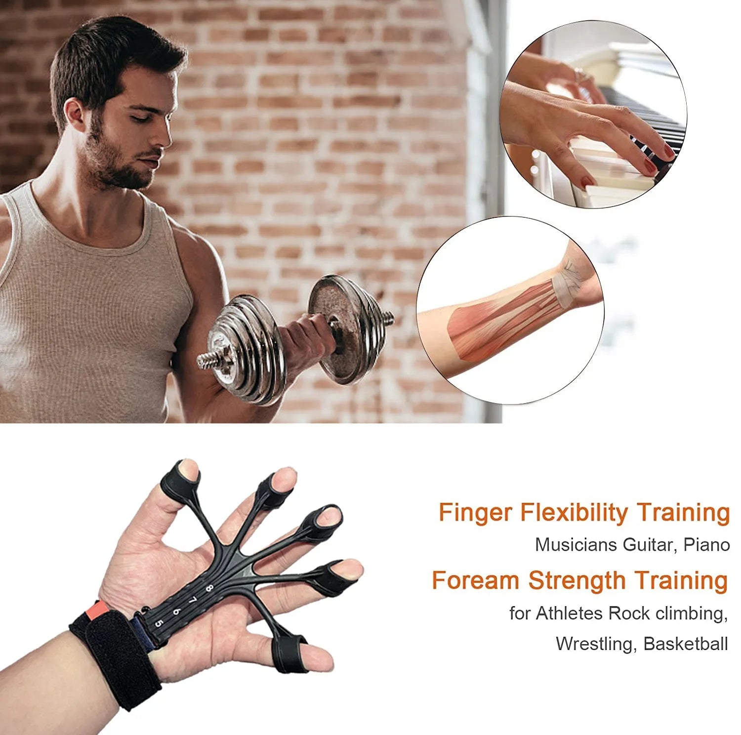 Silicone finger flexion extension trainer with adjusting belt for hand rehabilitation