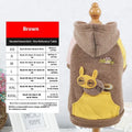 Brown cotton pet sweatshirt for dogs and cats, shown in size M.
