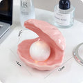 White porcelain storage tray with optional small night lamp in yellow, pink, and white colour options