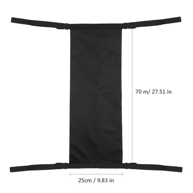 Black cylindrical oxygen cylinder pannier bag mounted on wheelchair with 600D Oxford cloth construction