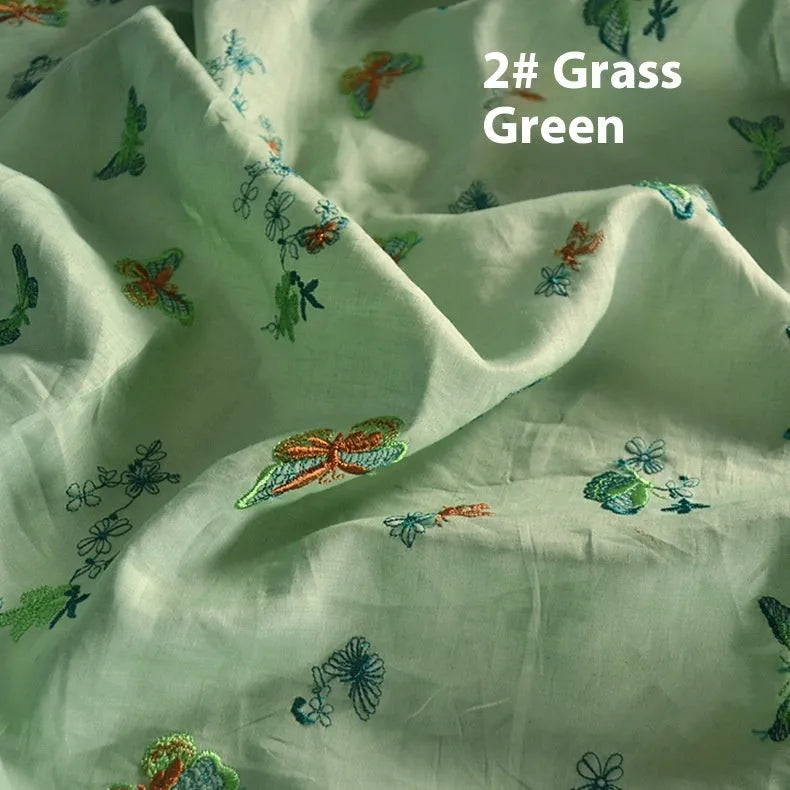Ramie fabric for hanfu making in beige, dark green and grass green colours