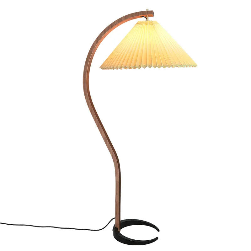 Retro vertical table lamp with three-colour variable light in log white lampshade