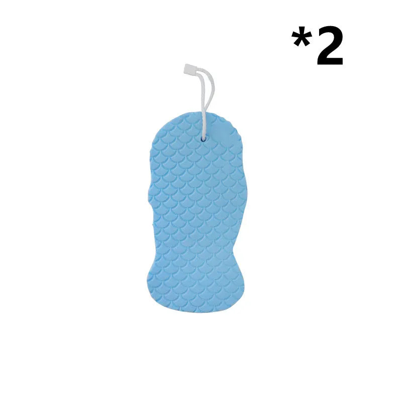 3D fish scale pattern bath sponge in white colour for body exfoliation