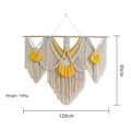 Creamy white cotton woven tapestry with Nordic design measuring 120cm by 95cm