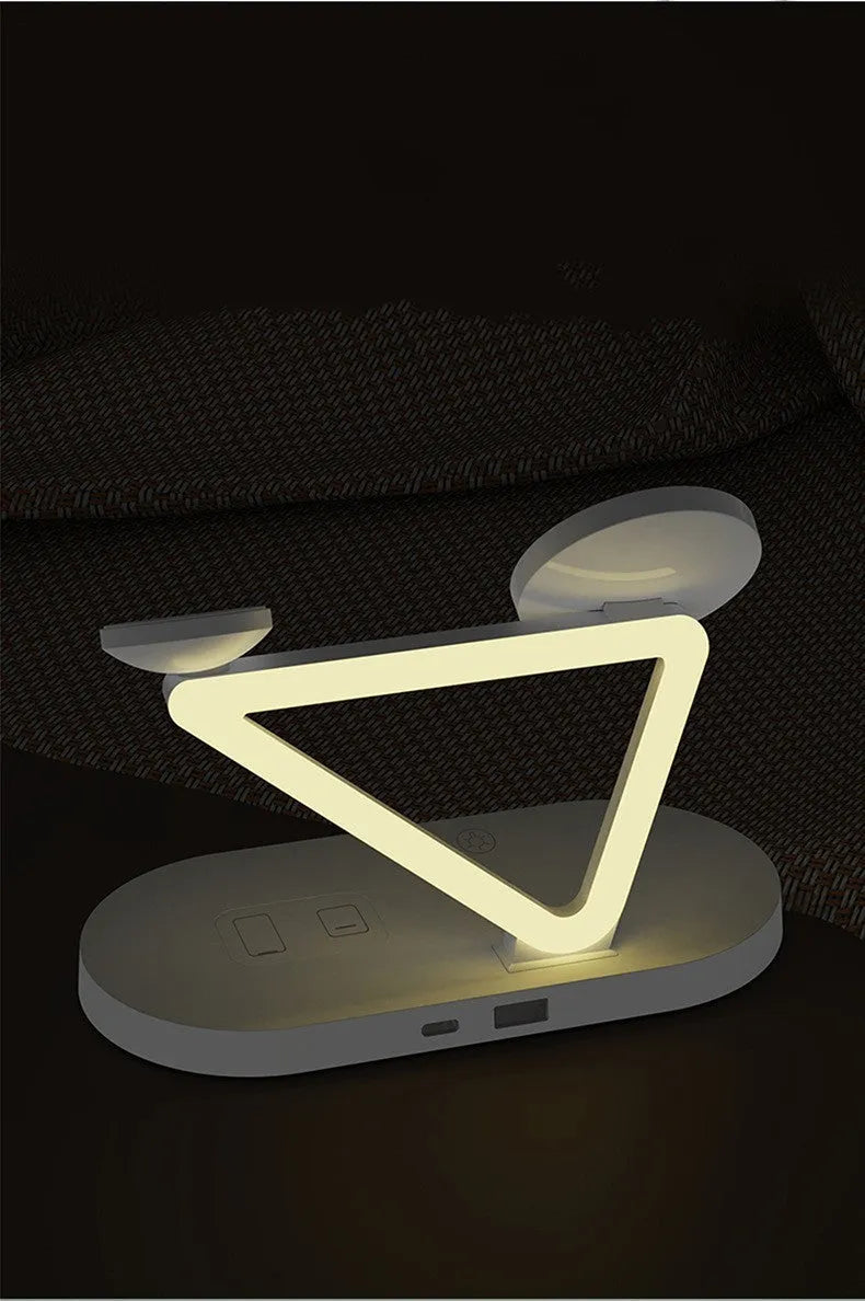 Magnetic suction wireless charger for iPhone Apple Watch and AirPods in black