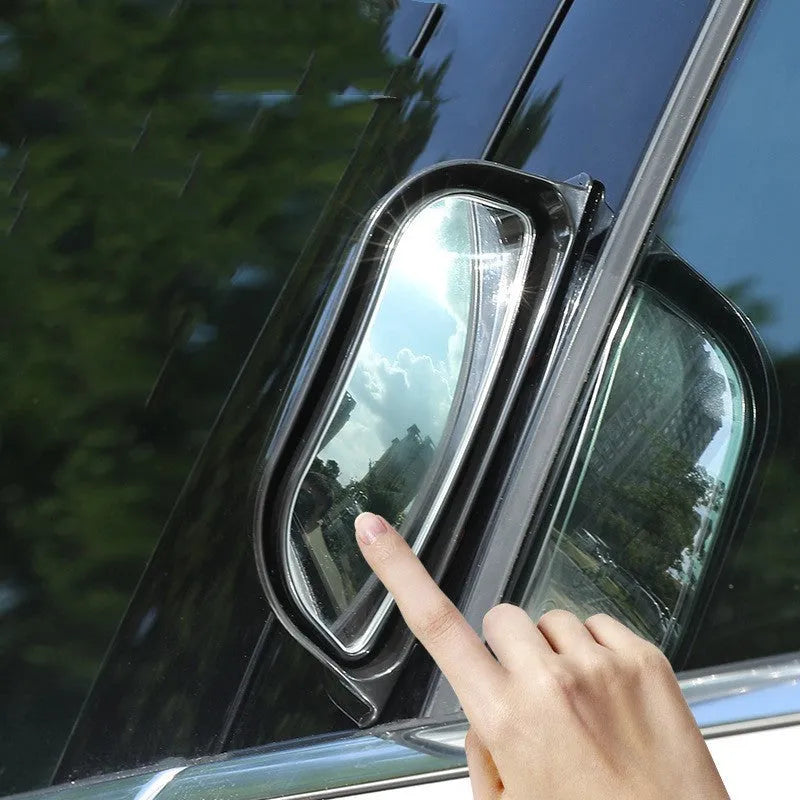 Universal two-row wide angle car exterior rearview mirror in black or white finish