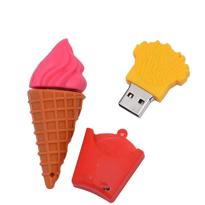 Pink ice cream design USB flash drive with solid-state storage for computers