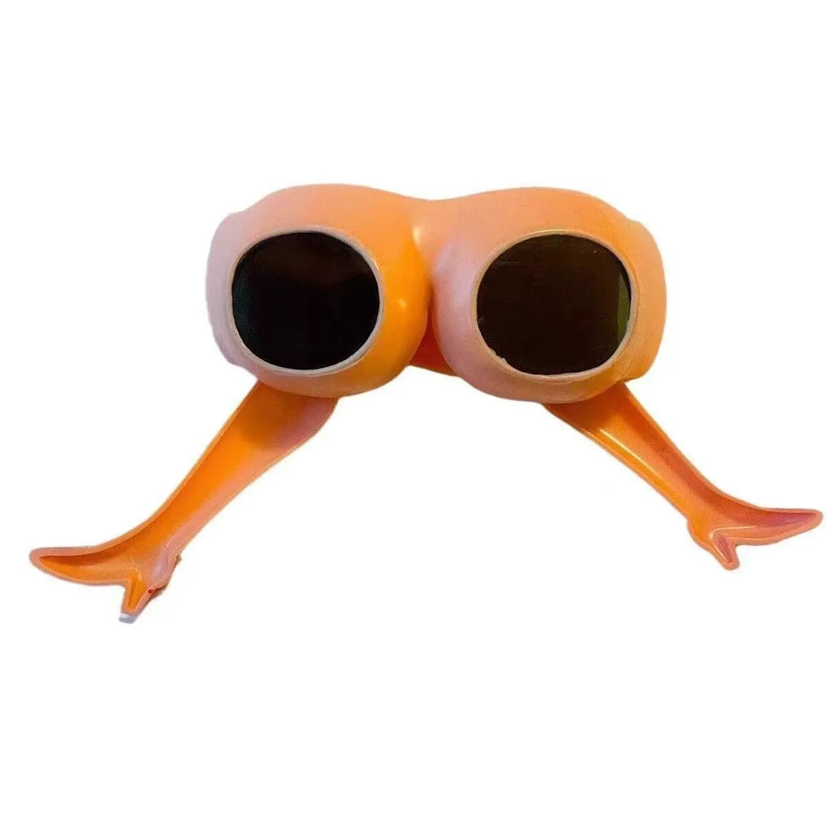 Orange personality leg hip sunglasses with distinctive design measuring 15cm wide