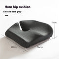 Memory foam office chair cushion for waist support in dark grey colour.