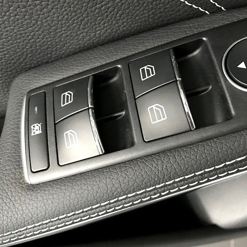 Black glitter decorative stickers for car window lift button modification on ABS plastic backing