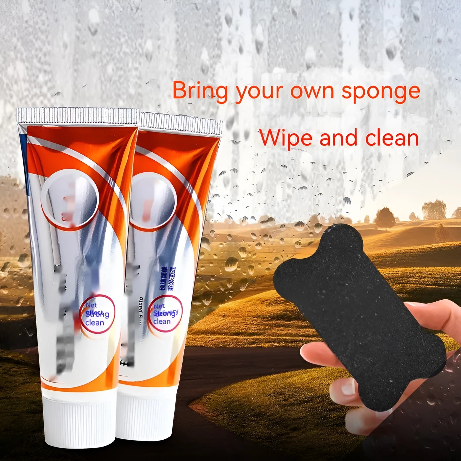 65ml car windscreen cleaning agent in white paste formula for glass oil stain removal
