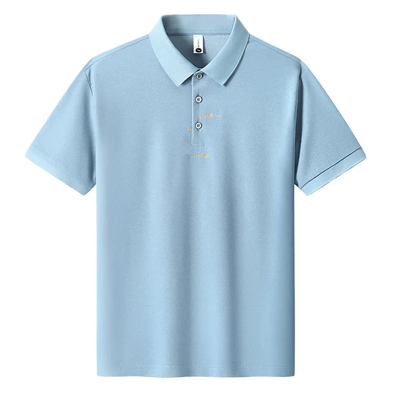Men's loose-fit grey cotton T-shirt with a white printed letter design on the front