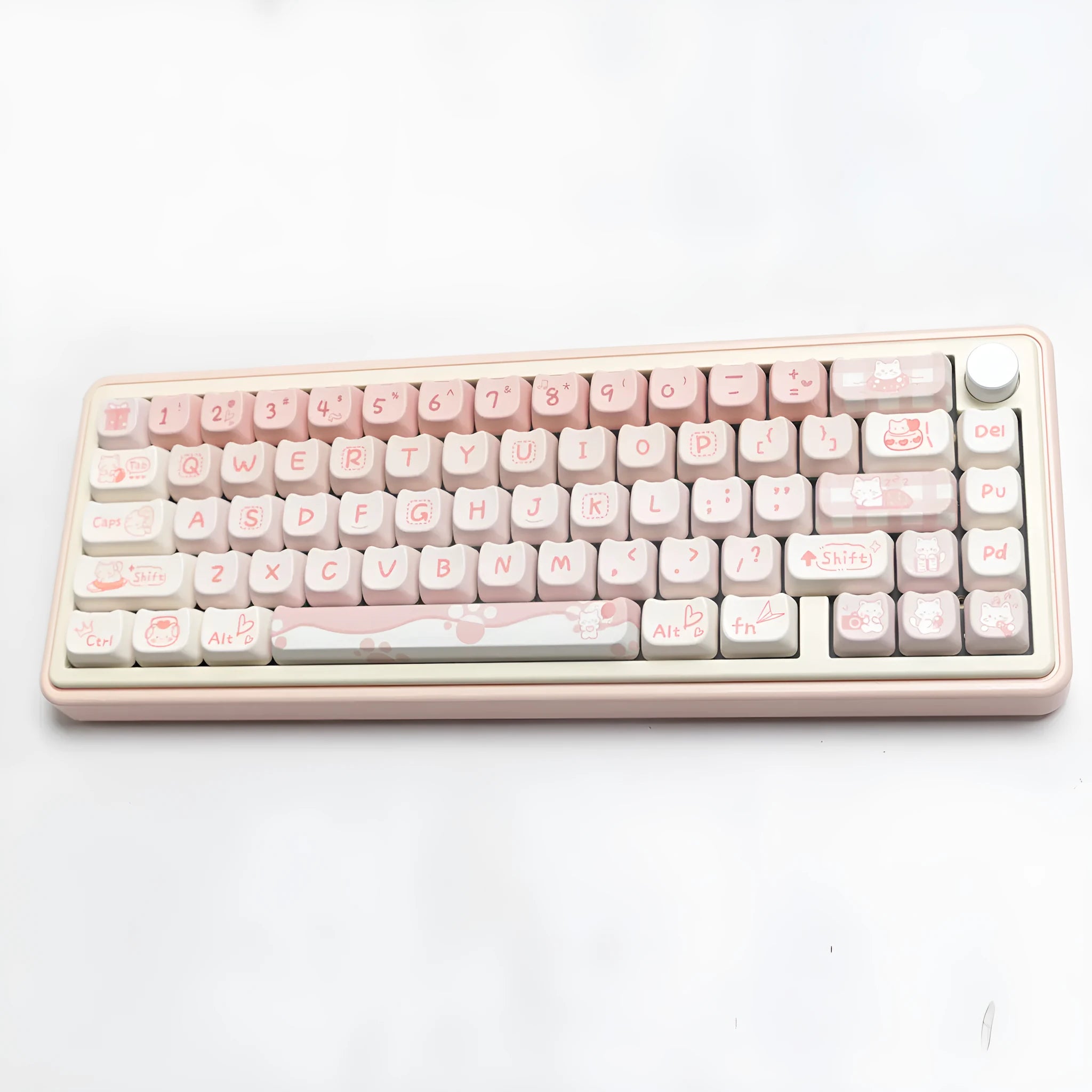 Complete PBT sublimation keycap set for mechanical keyboards showing 98+ keys with universal compatibility