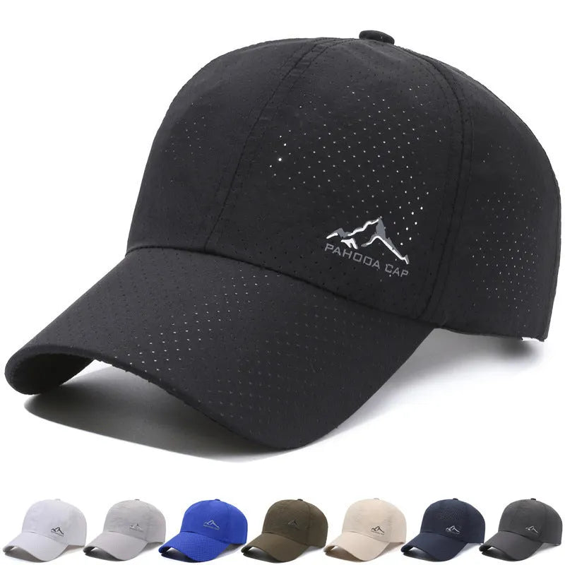 Korean-style adjustable baseball cap in dome crown design with hollow printing, available in multiple colours
