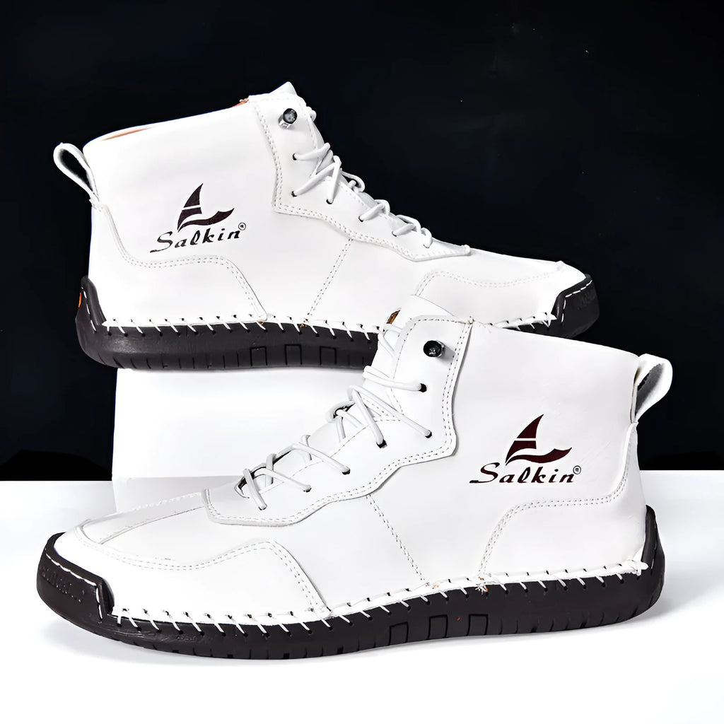Retro casual high-top boots with elastic band and rubber sole in multiple colour options
