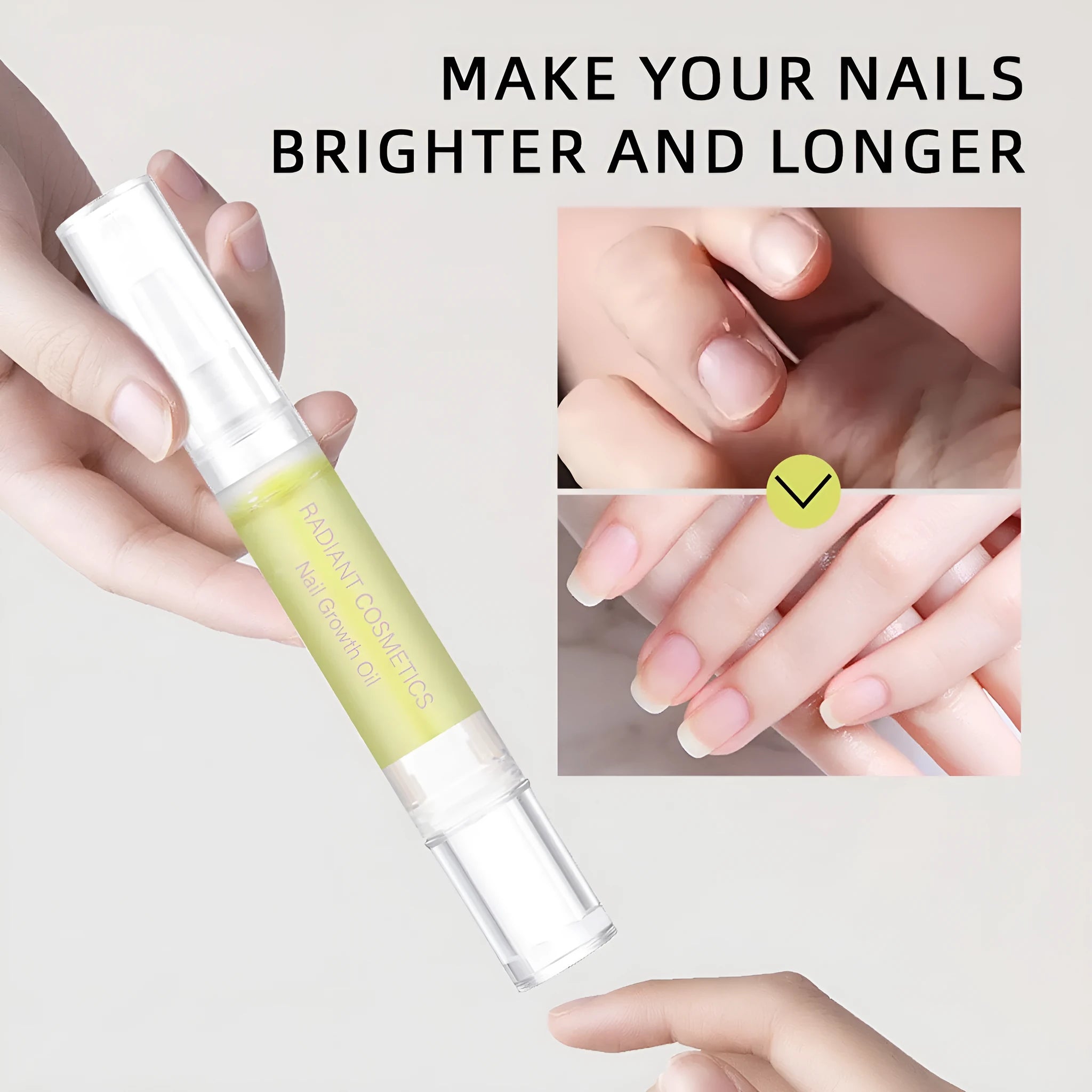 3ml bottle of nail growth treatment oil with wash-free formula for nail care