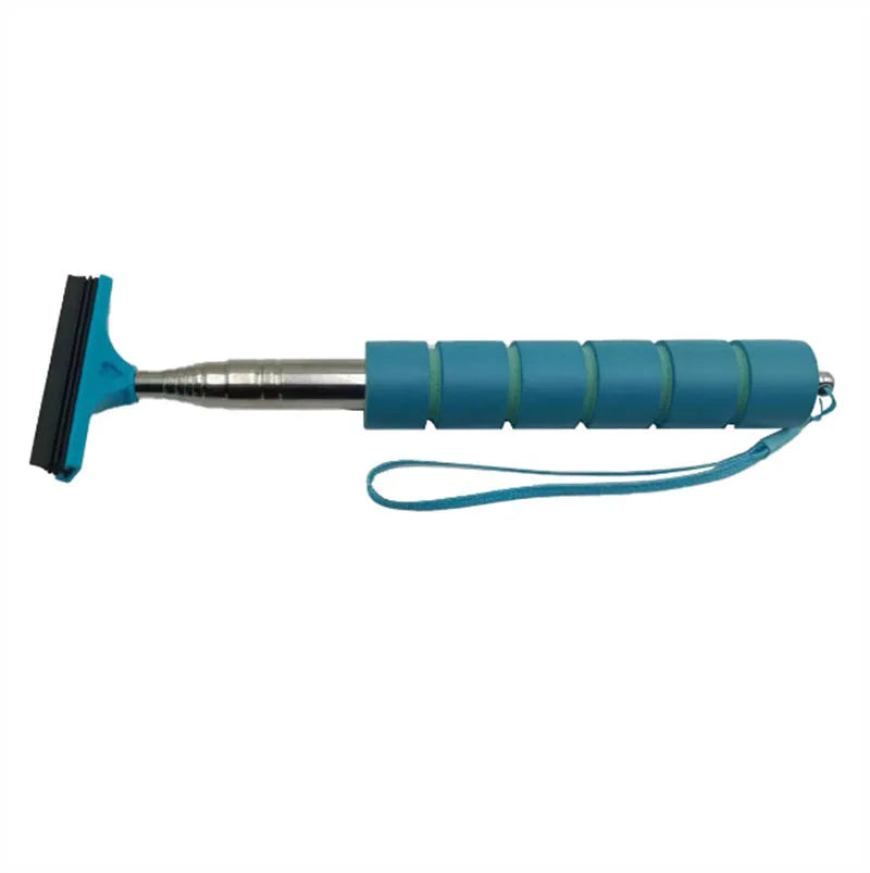 Retractable stainless steel car rearview mirror wiper in black, blue, green, orange, or pink colour options.
