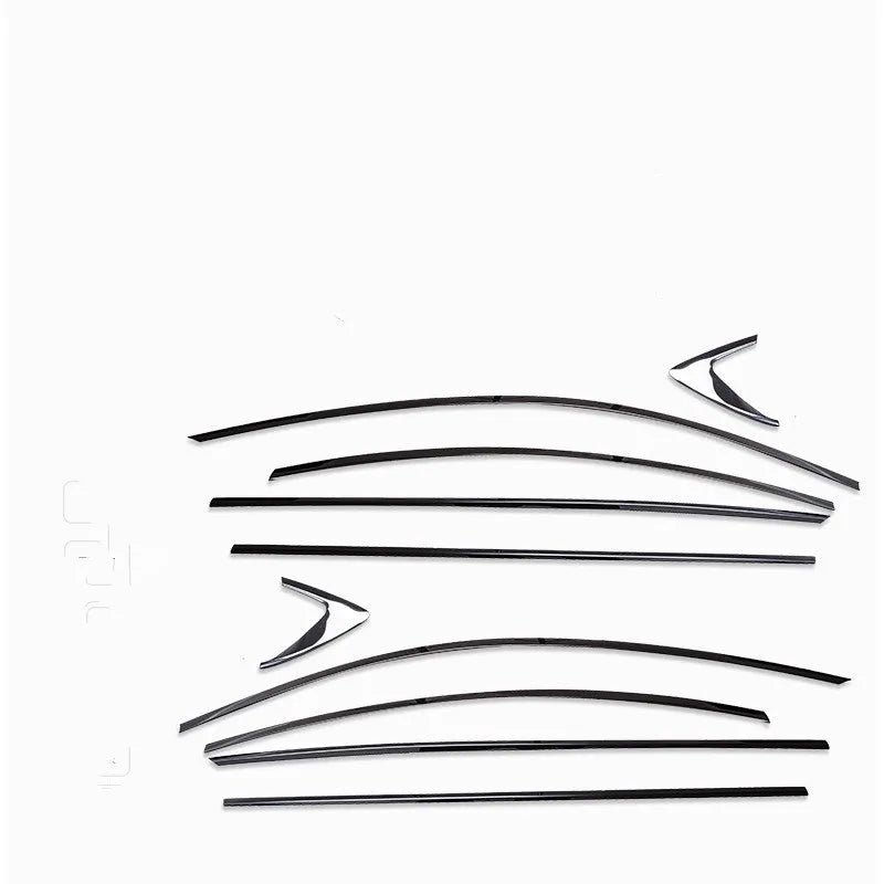 Black titanium stainless steel window trim strip kit for decorative exterior moulding