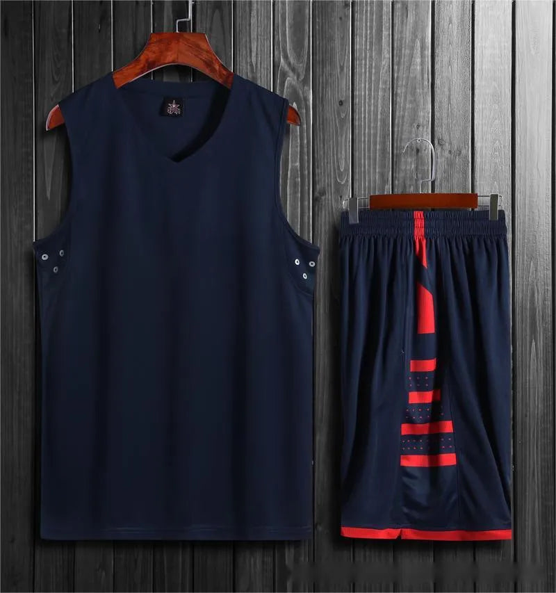 Unisex white breathable sports vest and pants set for basketball training on a mannequin