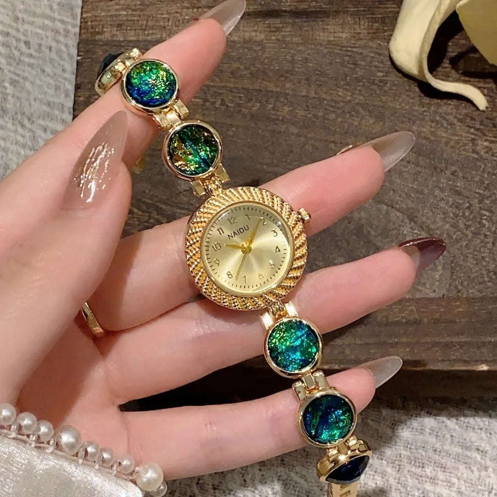 Women's round quartz watch with a 25mm dial, shown in a selection of six different colours.