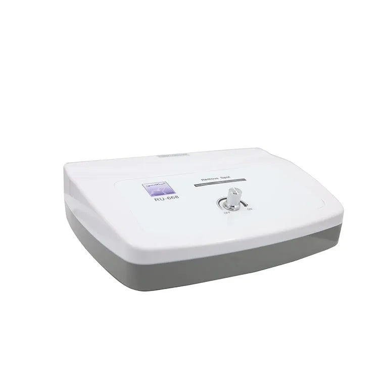 White professional electronic beauty instrument for spot and mole removal treatments in commercial beauty salons