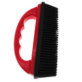 Red pet hair removal brush with massage function for grooming and carpet cleaning, measuring 160mm