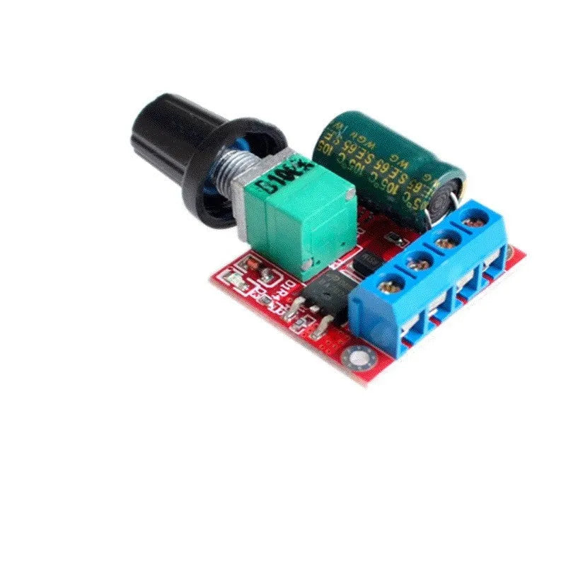 PWM DC motor speed governor for 5V to 35V applications with compact dimensions