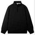 Solid colour polyester stand collar zip-up sweatshirt for men in iron gray, loose fit pullover style