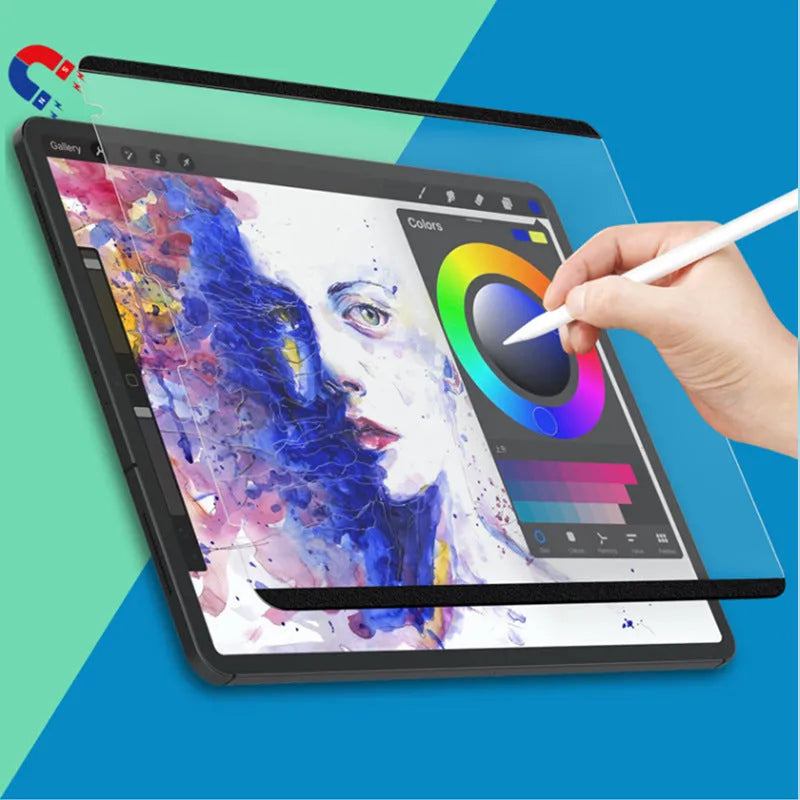Magnetic removable PET painting film for iPad tablets with installation accessories
