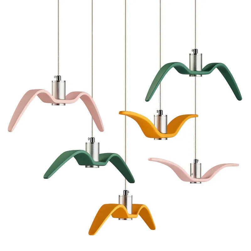 Nordic style Macaron shaped personalised LED chandelier ceiling light in a selected colour.