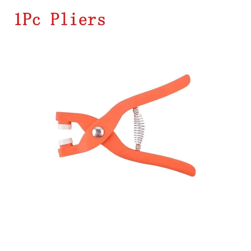 Stainless steel five claw clasp no-sew buttons measuring 9.5mm with pliers tool for children's clothing