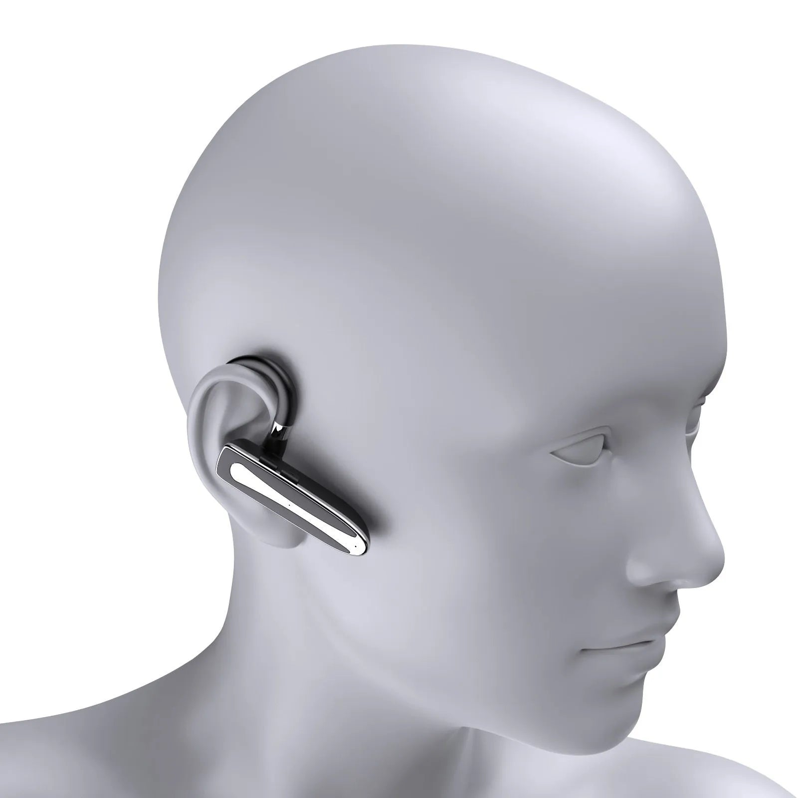 Business single-ear Bluetooth headset with ear-mounted design, ABS material, and noise reduction