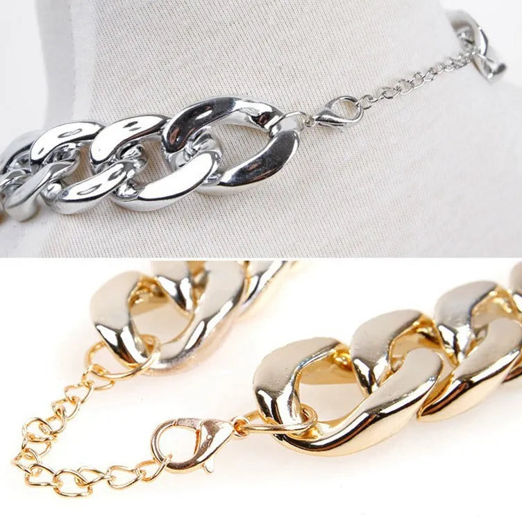 Adjustable metallic chain dog collar necklace for small medium dogs in gold, rose gold, or white.